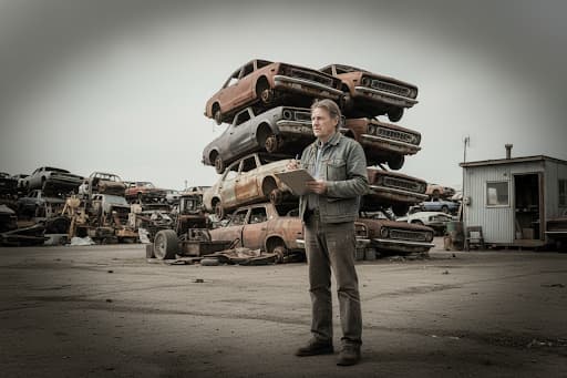 professional_photo_of_a_person_in_a_salvage_yard_holding_a_clipboard_looking_at